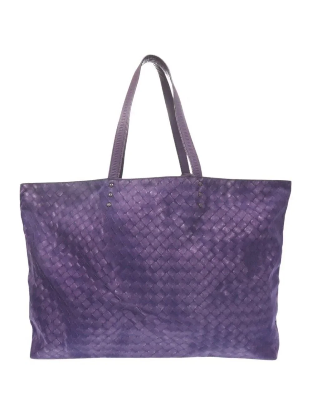 Bottega Veneta Intreccio Illusion Nylon Leather Purple Tote Bag